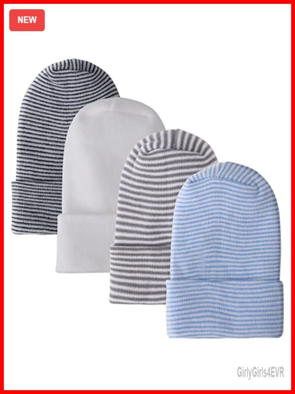 4 Pack Newborn Hospital Hat Infant Baby Cap with Big Bow Soft Cute Knot Beanie